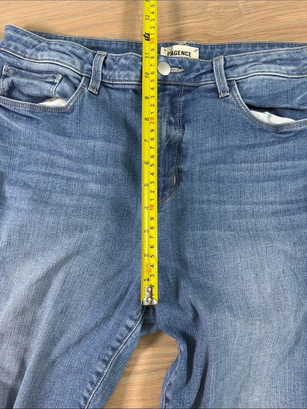 L'AGENCE Margot High Rise Skinny Jeans Distressed Blue Size 32